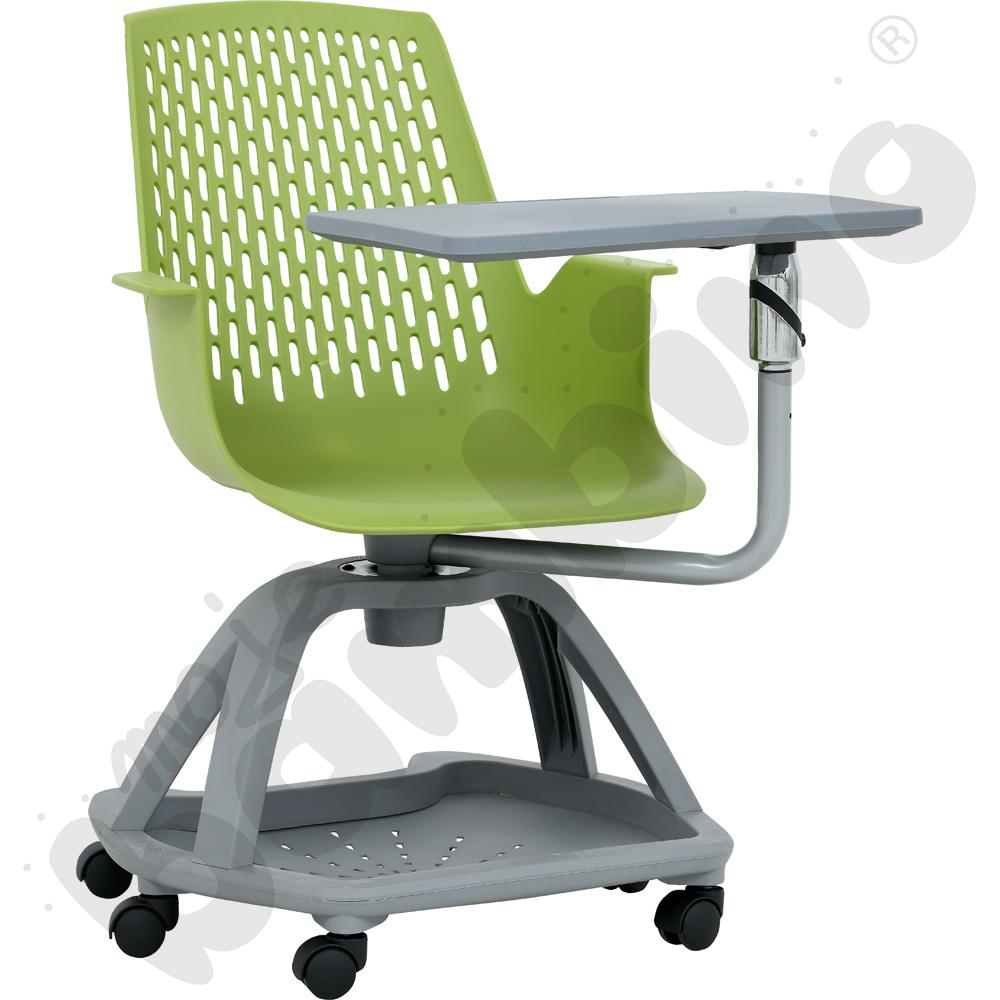 Krzesło Vito ażurowe z pulpitem - zielone