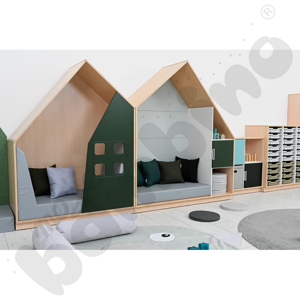 Quadro - szafka-domek z 2 półkami, skrzynia klon jasny,szara