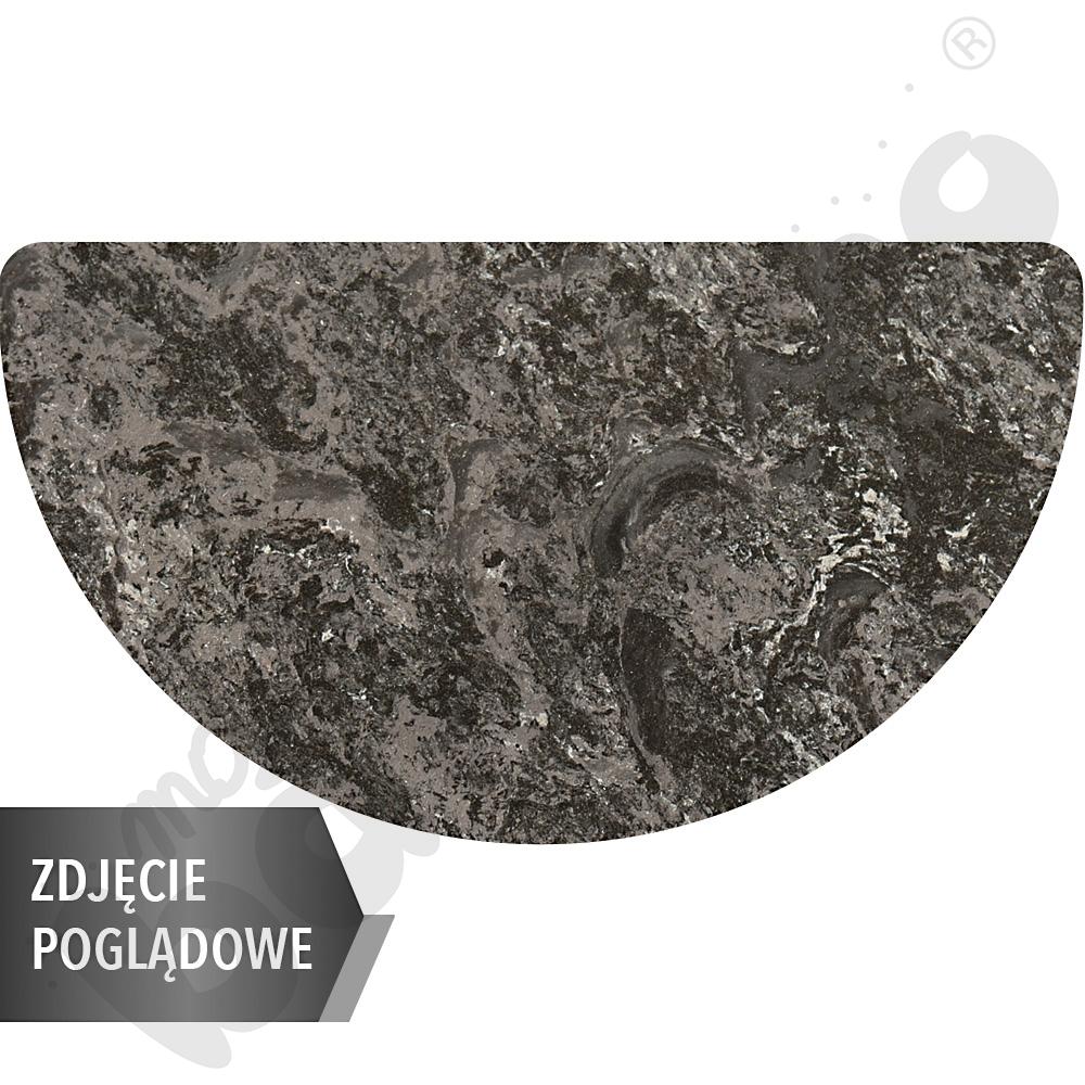 Stół Cichy Plus półokrągły 140x70, grafitowy, zaokrąglony, rozm.4 z 2 kółkami