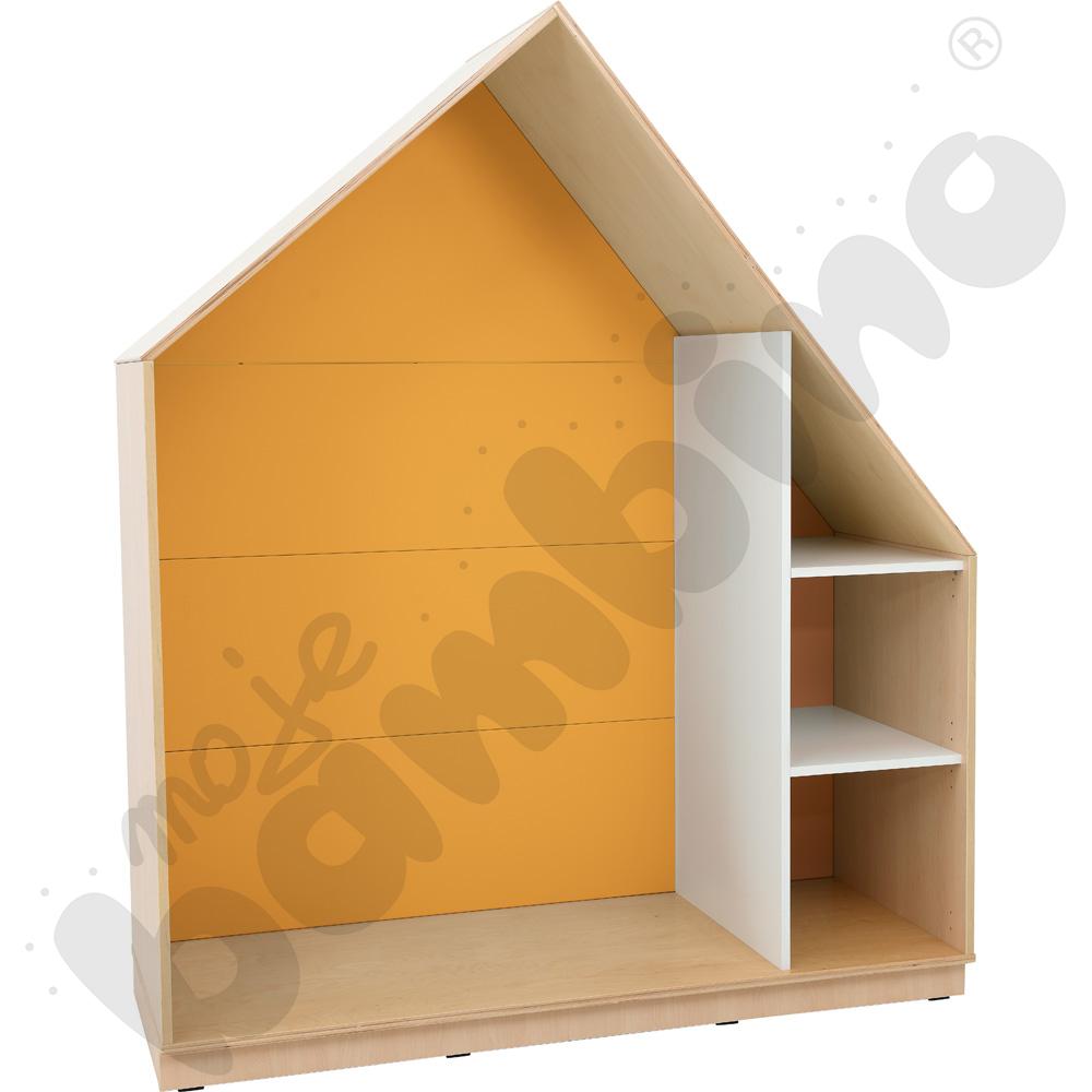 Quadro - szafka-domek z 2 półkami, skrzynia klonowa,pomarańczowa