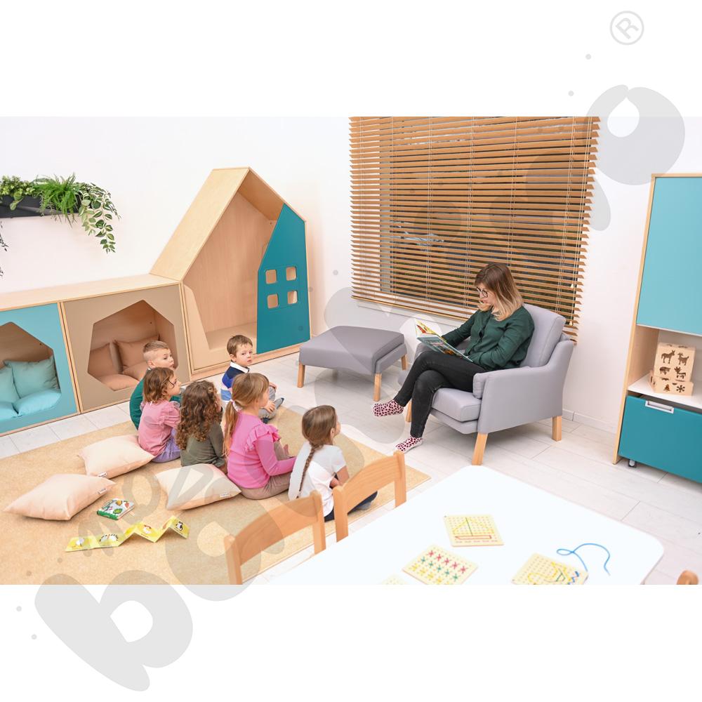 Quadro - szafka-domek - morska, skrzynia klon jasny