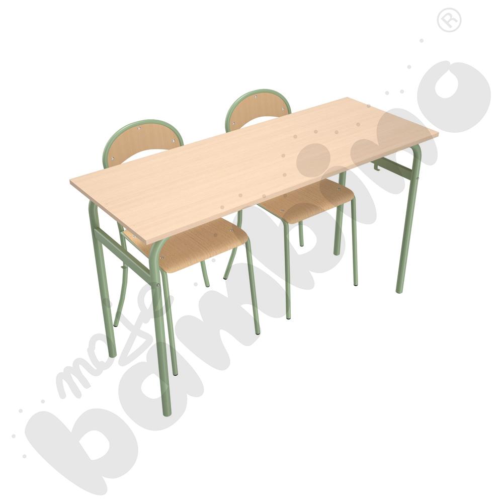 Stół Daniel 2-os. klon z krzesłami P, rozm. 6, oliwkowe