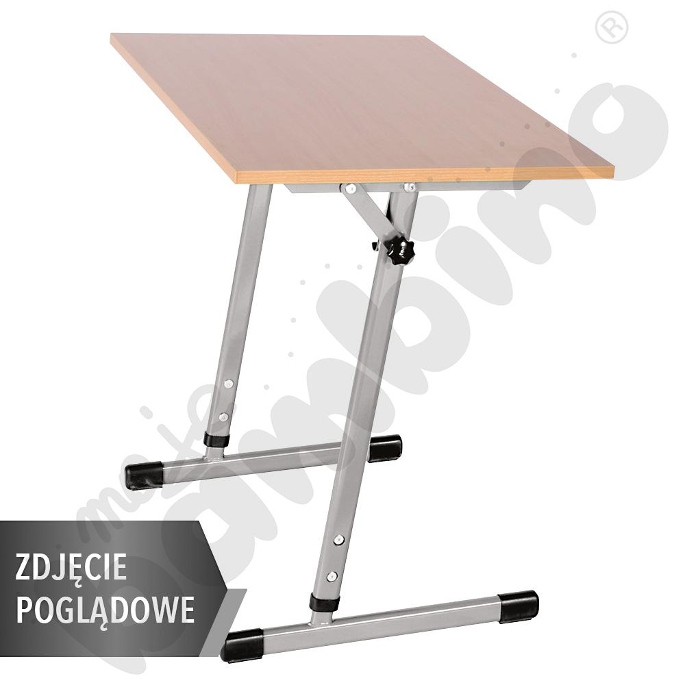 Stół T pochyły 70x50 rozm. 5-6, 1-os., stelaż aluminium, blat buk, obrzeże ABS, narożniki proste
