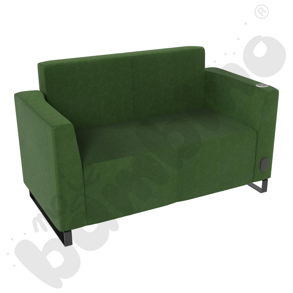Sofa Universum 2-os. wys. 82 cm, 2 boki niskie, prawy z gniazdkiem elektrycznym i indukcją, tkanina KG11