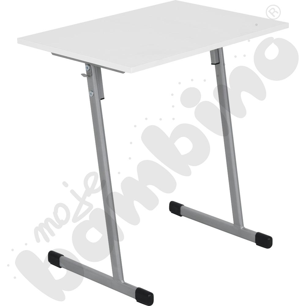 Stół T 70 x 50 rozm. 6, 1os., stelaż aluminium, blat biały, obrzeże ABS, narożniki proste