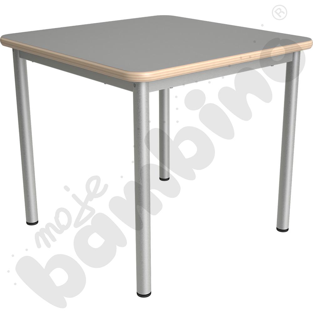 Stół Mila kwadratowy 70x70, HPL - szary, zaokrąglony, rozm. 4