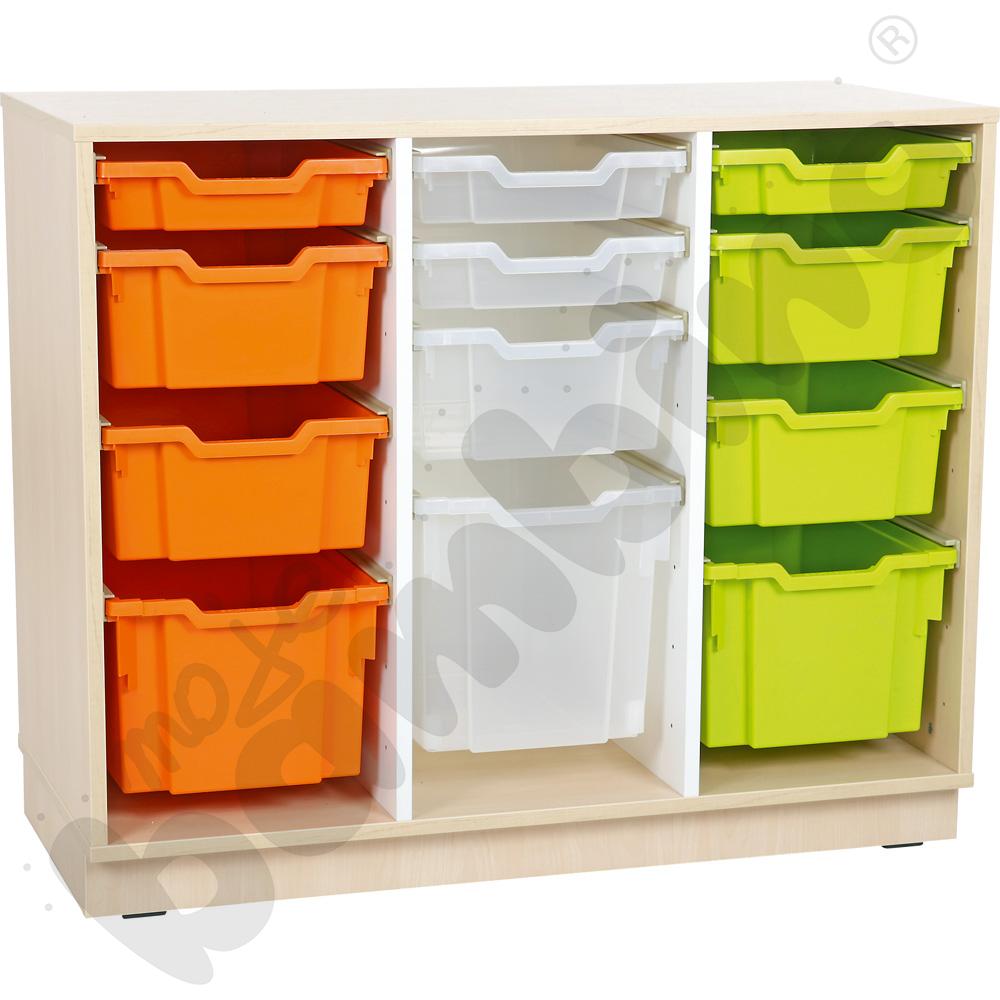 Quadro - szafka M na plastikowe pojemniki - z 2 przegrodami, klon jasny Quadro - szafka M na plastikowe pojemniki - z 2 przegrodami, klon jasny