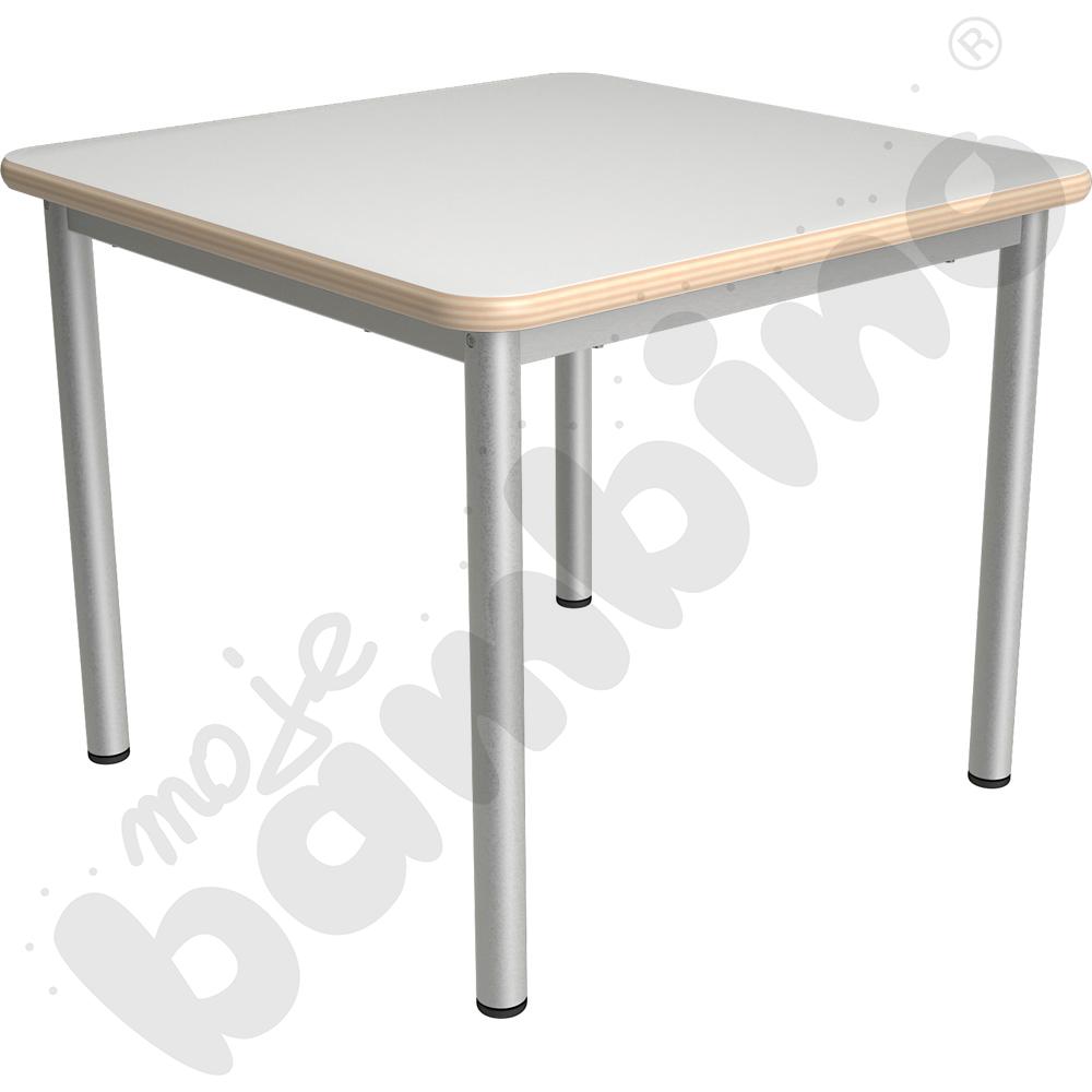 Stół Mila kwadratowy 70x70, HPL - biały, zaokrąglony, rozm. 3