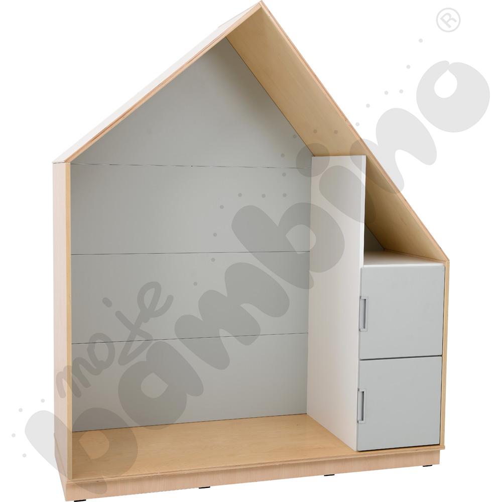 Quadro - szafka-domek z 2 półkami, skrzynia klon jasny,szara