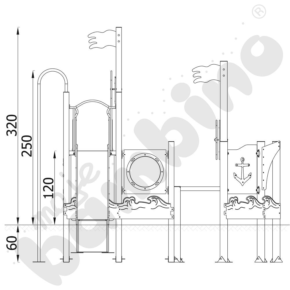 Quadro - zestaw 12466, metalowe słupy