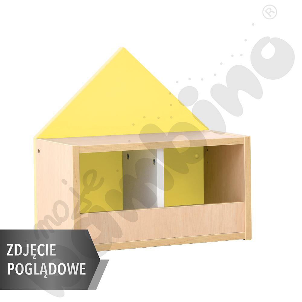 Szatnia Domek półka 2 os., szer. 65,40 cm, żółta, skrzynia biała
