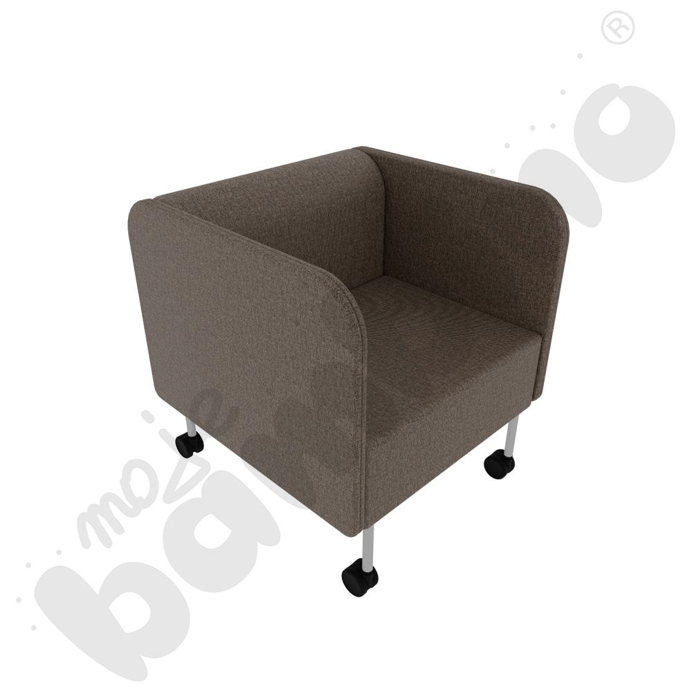 Fotel Versa z kółkami na twardą powierzchnię, stelaż jasnoszary, tkanina RO36 Fotel Versa z kółkami na twardą powierzchnię, stelaż jasnoszary, tkanina RO36