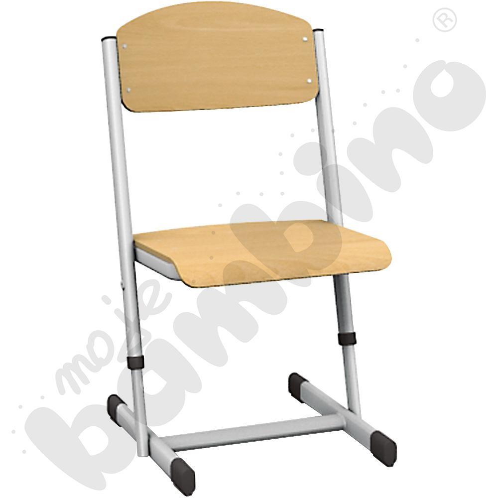 Krzesło T z regulowaną wysokością rozm. 3-4 srebrne