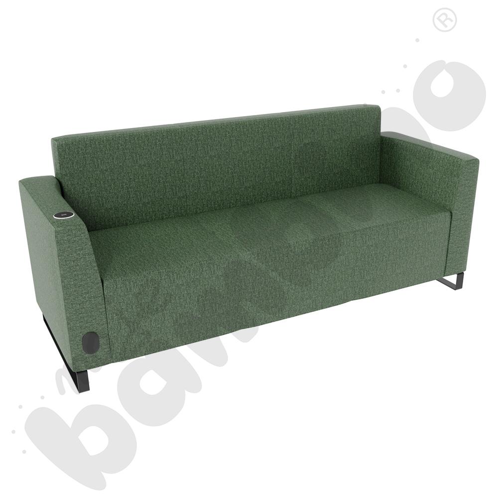 Sofa Universum 3-os. wys. 82 cm, 2 boki niskie, lewy z gniazdkiem elektrycznym i indukcją, tkanina RO32