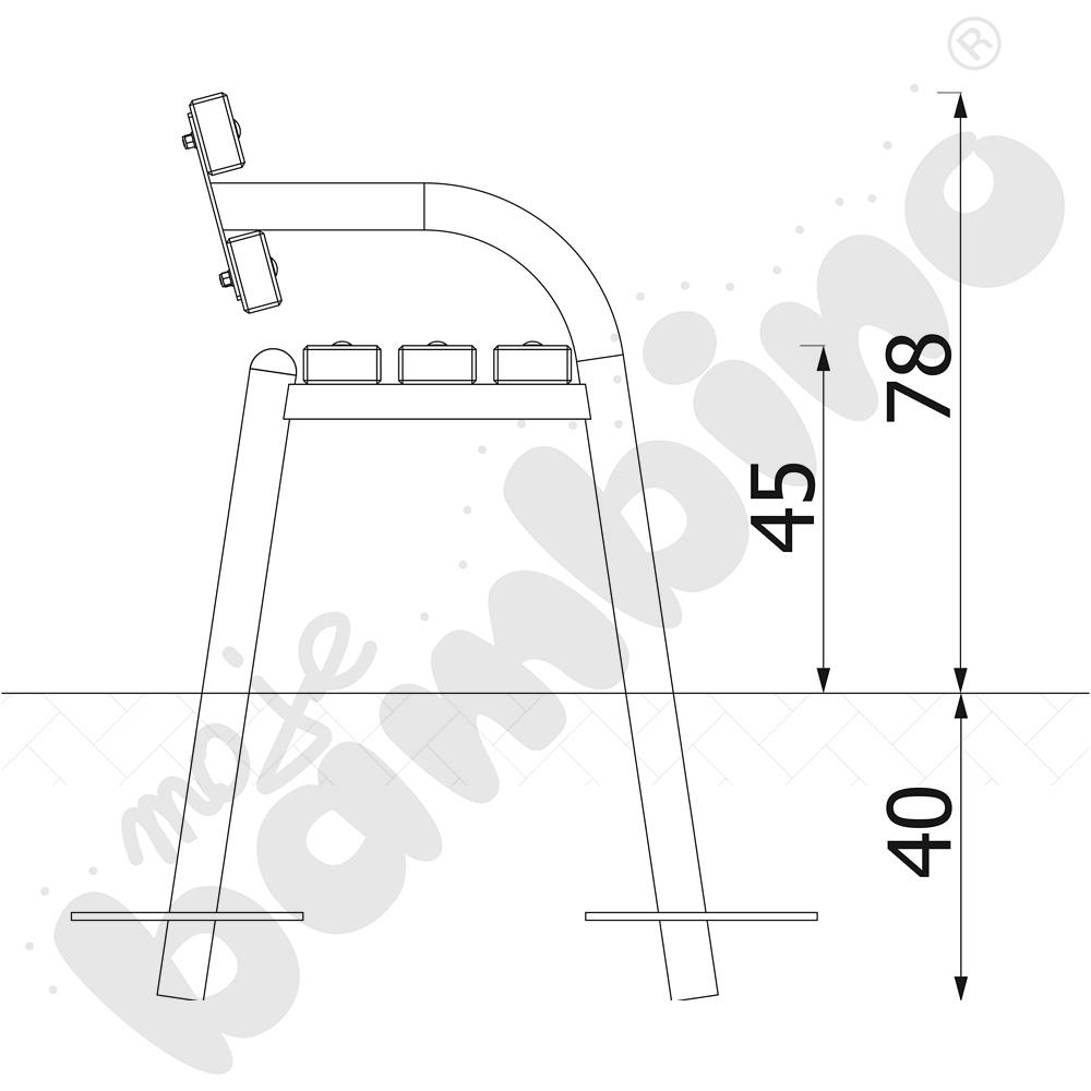 Ławka z rur stała z oparciem