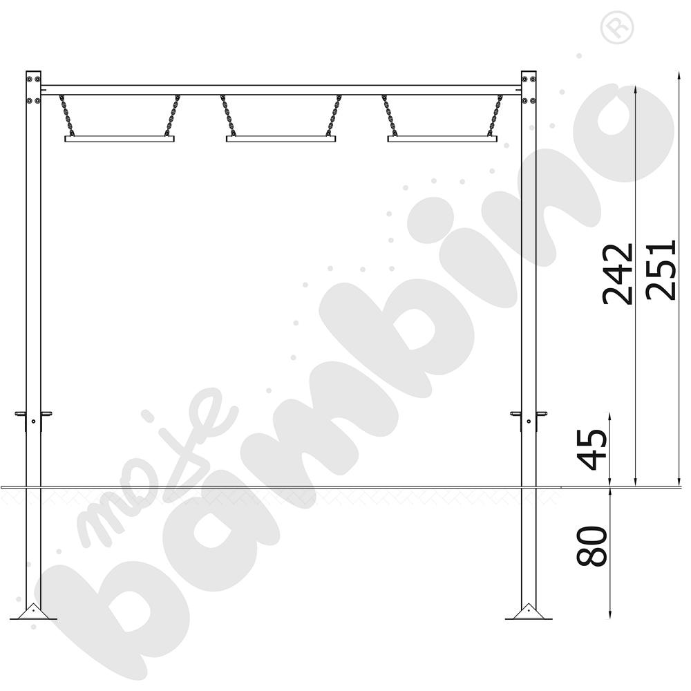 NinjaWorkout Master - Poziome podłużne drążki