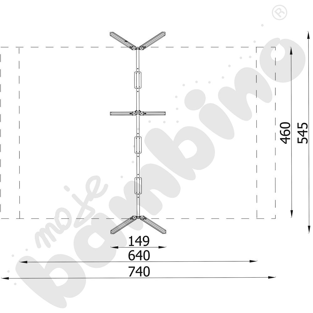 Huśtawka potrójna drewniana Triangulo/ bez zawiesi