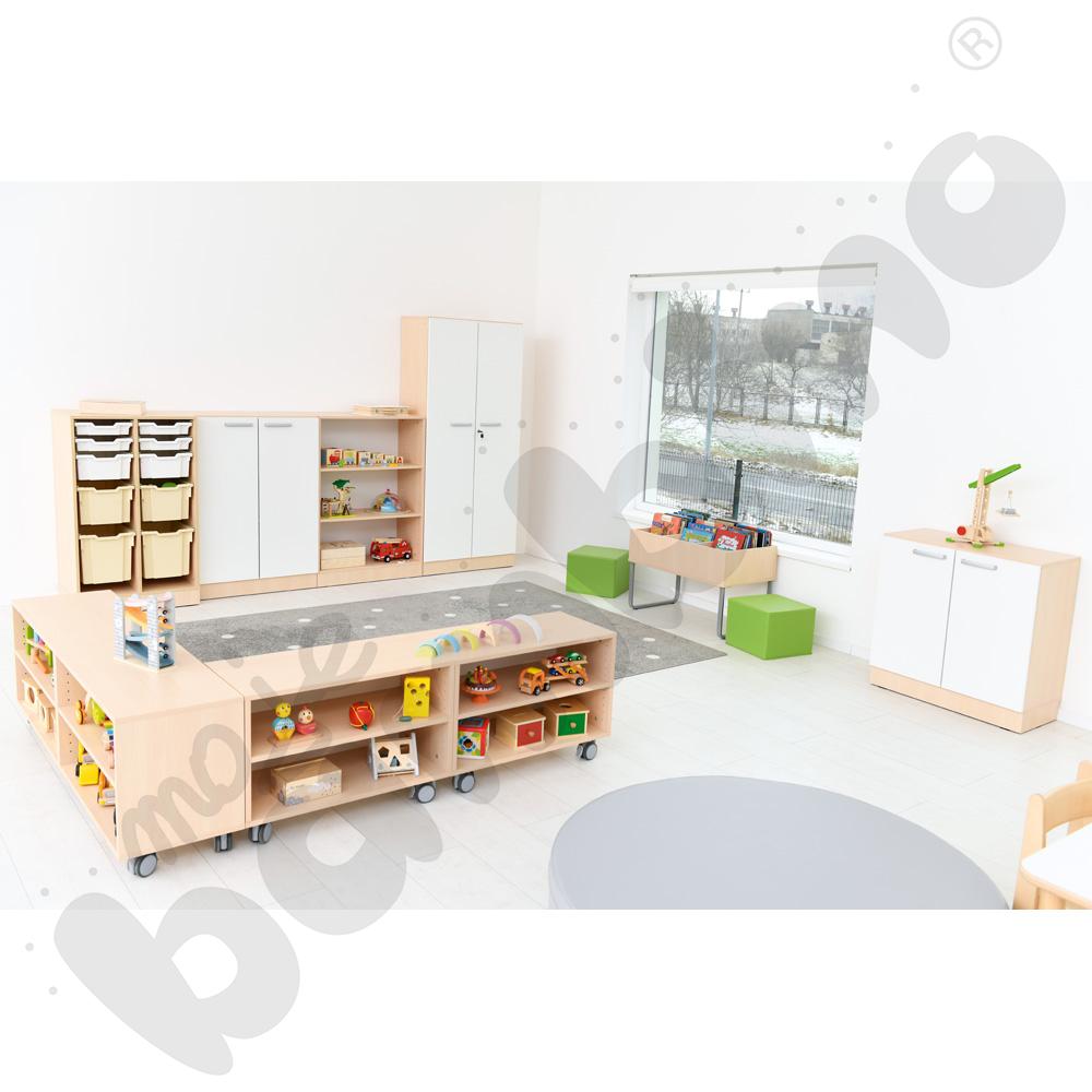 Regał Grande mobilny szeroki - klon jasny 