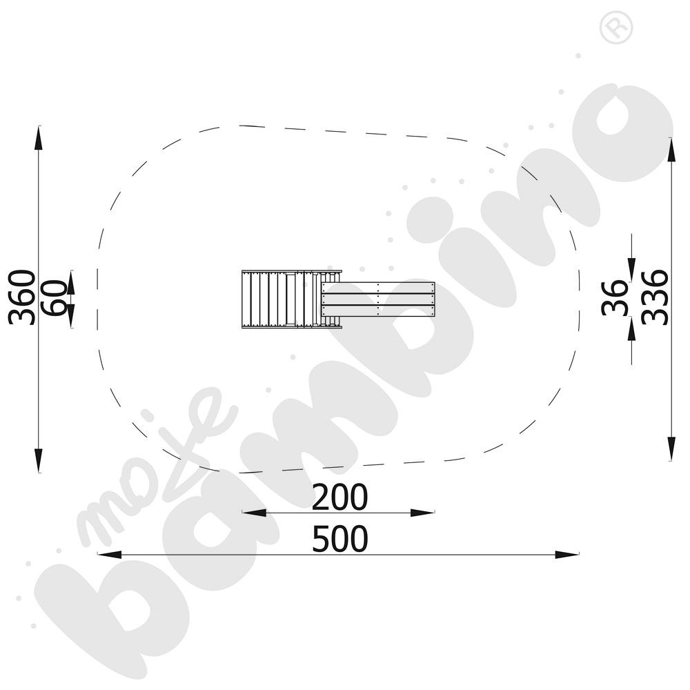 Schody z kładką Terra z kotwami