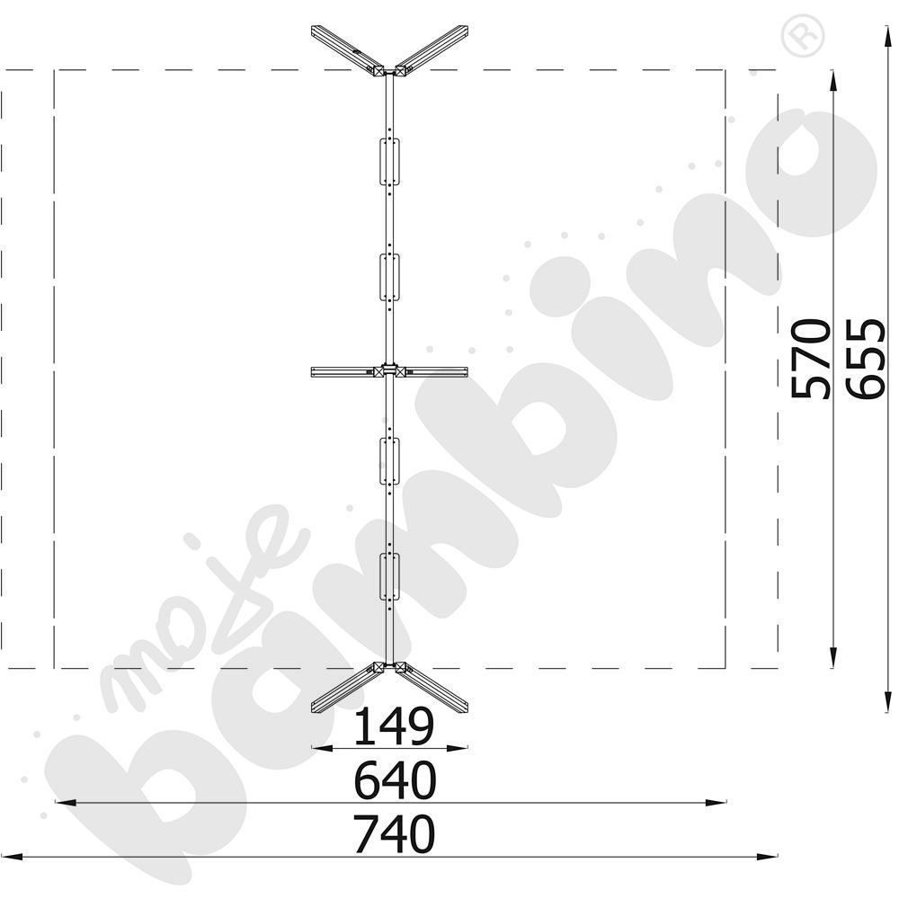 Huśtawka poczwórna drewniana Triangulo/ bez zawiesi