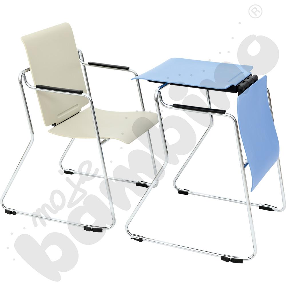 Krzesło-stolik Rotto 2w1 - beżowy