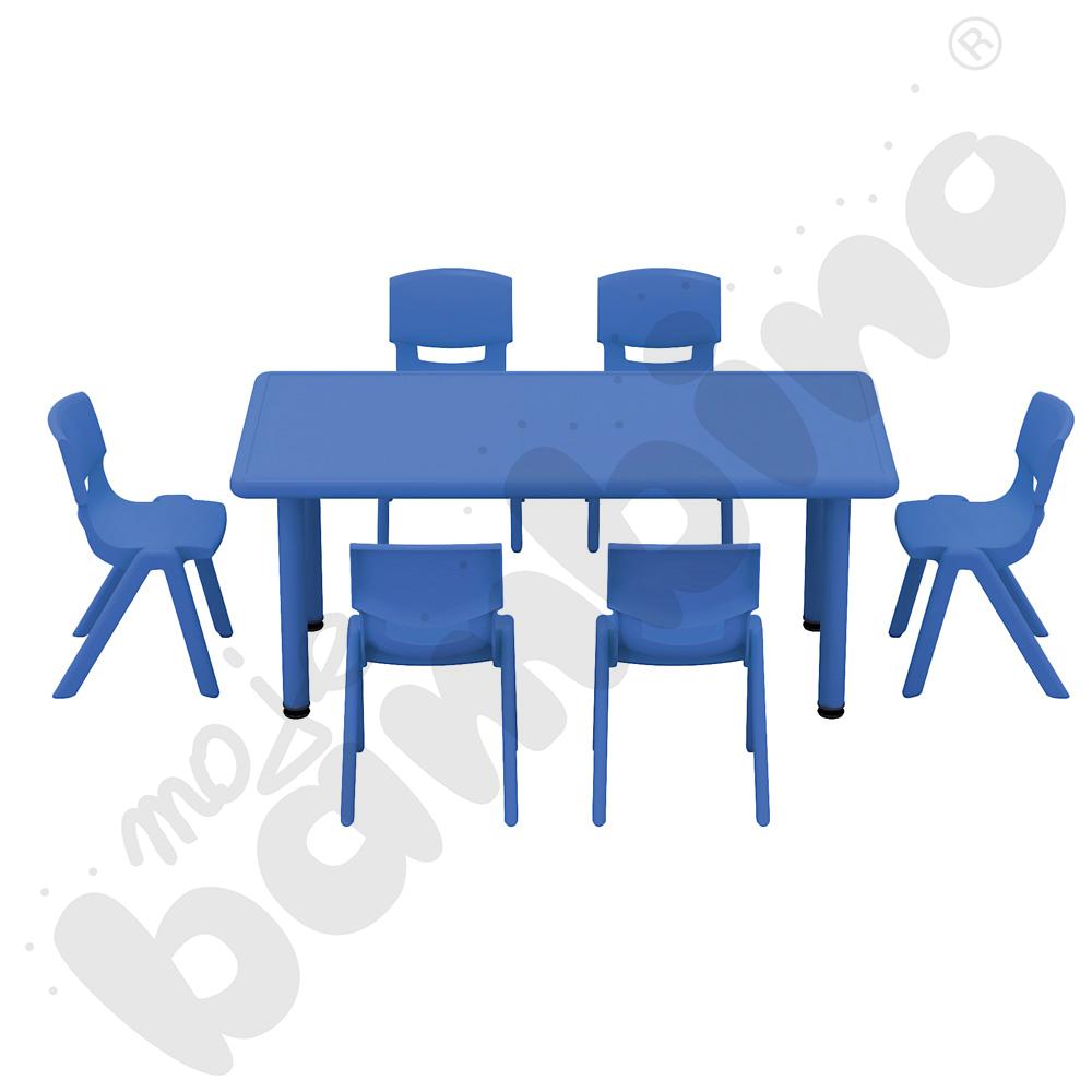 Stół Dumi prostokątny - niebieski