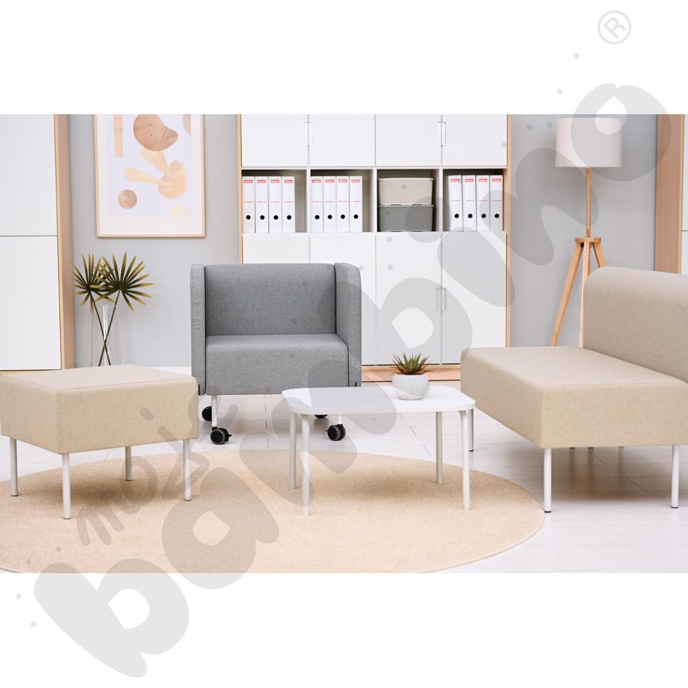 Pufa Versa 120x50 cm z plastikowymi stopkami, stelaż jasnoszary, tkanina RO37 Pufa Versa 120x50 cm z plastikowymi stopkami, stelaż jasnoszary, tkanina RO37