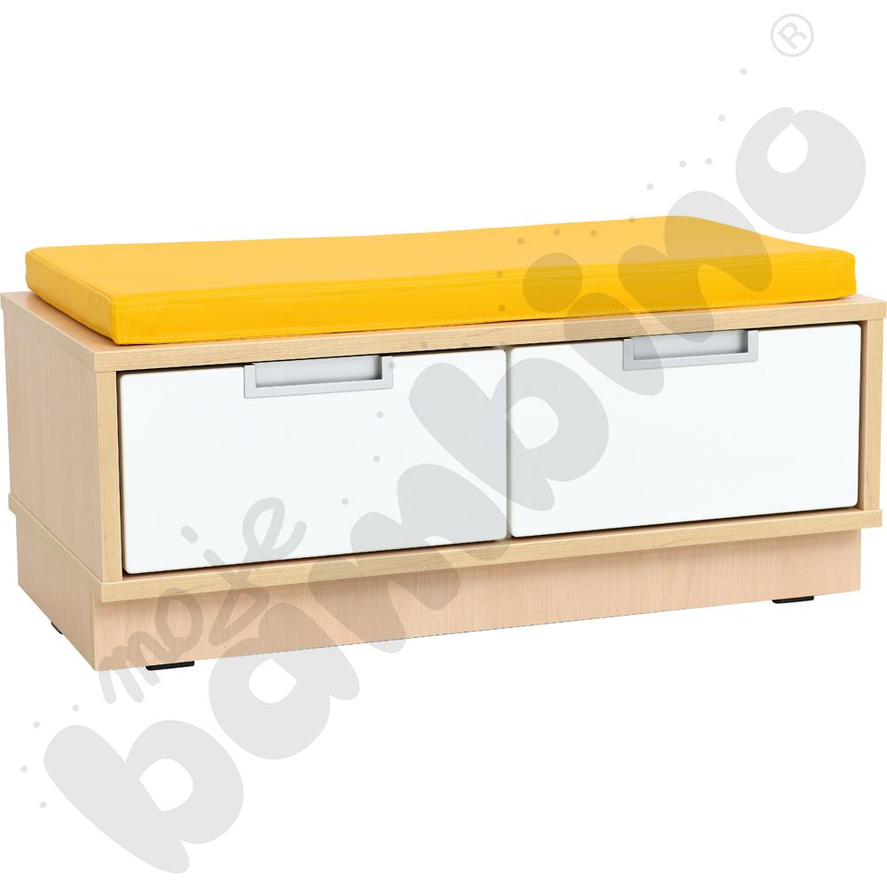 Quadro - szafka-ławeczka 2 - żółty materac - klon 