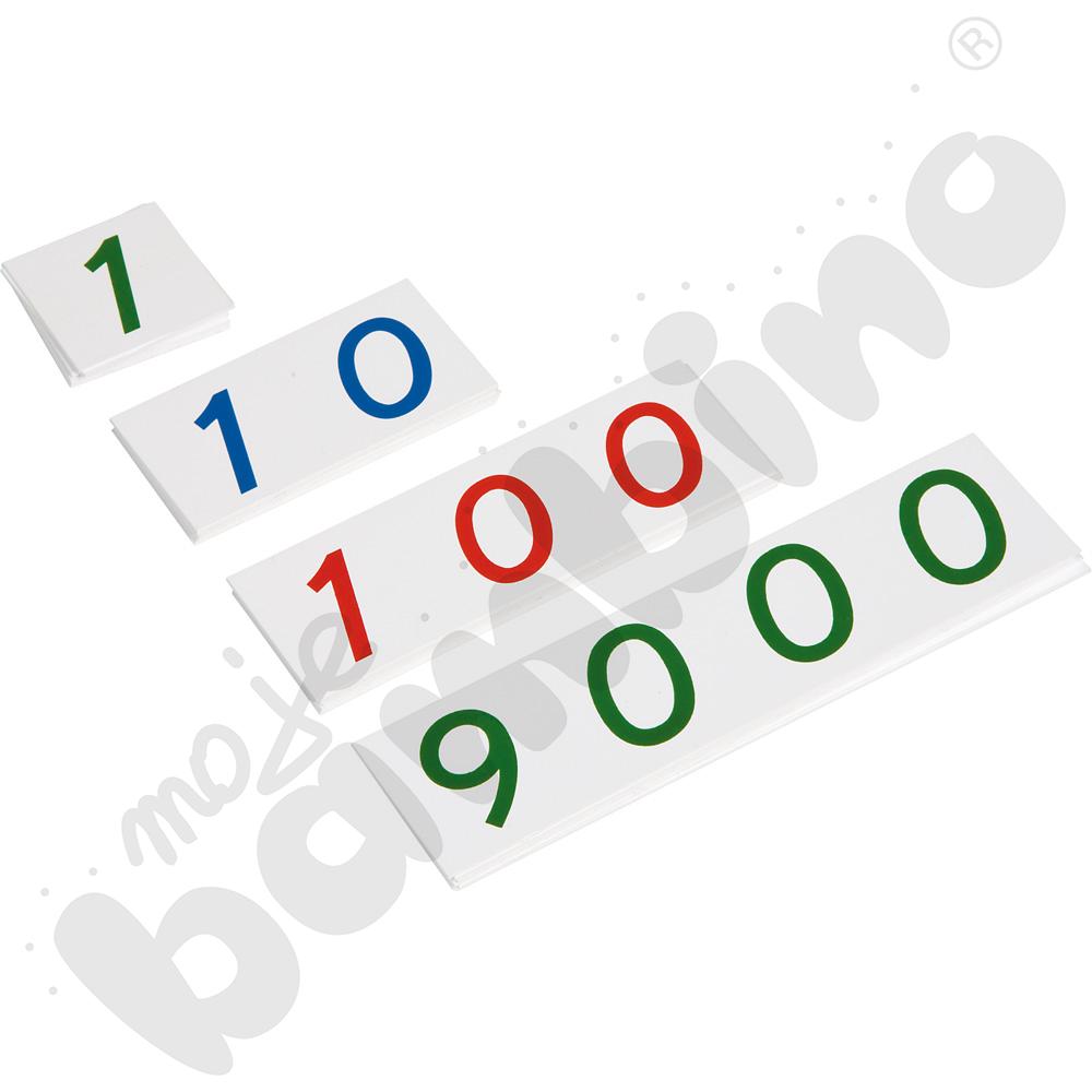 Plastikowe karty z liczbami Montessori - małe, 1-9000