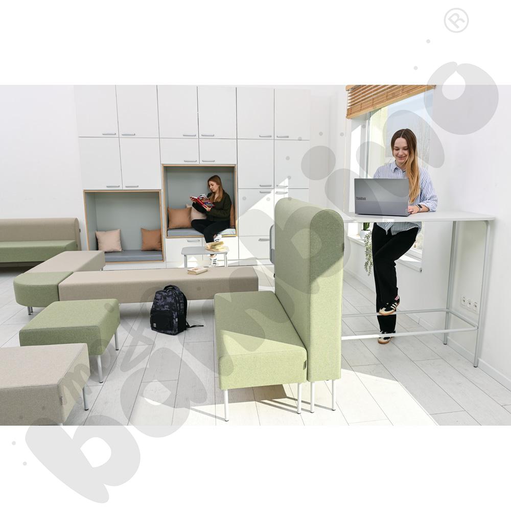 Pufa Versa 120x50 cm z plastikowymi stopkami, stelaż jasnoszary, tkanina RO27 Pufa Versa 120x50 cm z plastikowymi stopkami, stelaż jasnoszary, tkanina RO27