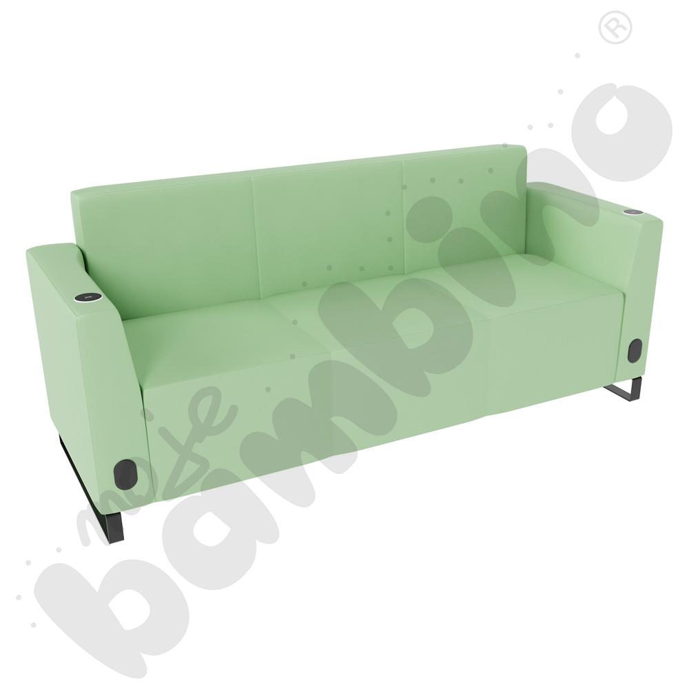 Sofa Universum 3-os. wys. 82 cm, 2 boki niskie, oba z gniazdkiem elektrycznym i indukcją, tkanina MT15