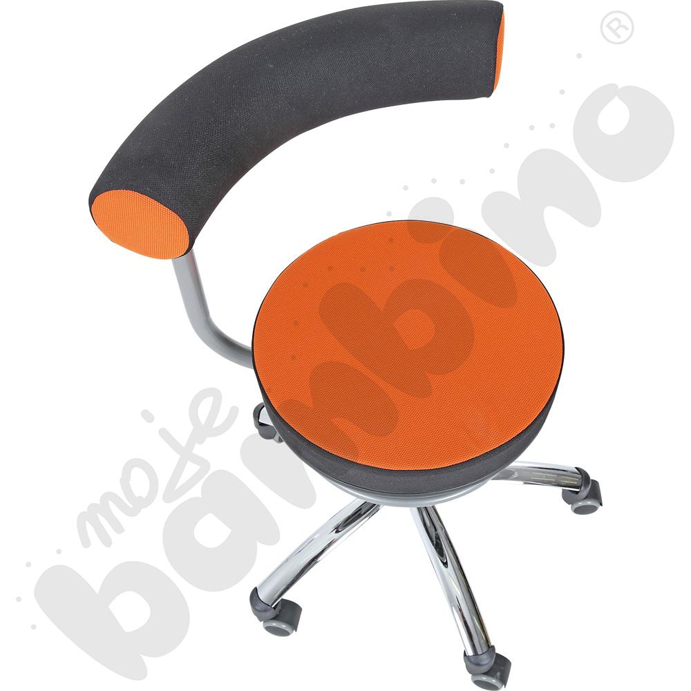 Krzesło multifunkcyjne Sanus, tkanina, kółka samomhamujące - pomarańczowo/czarne