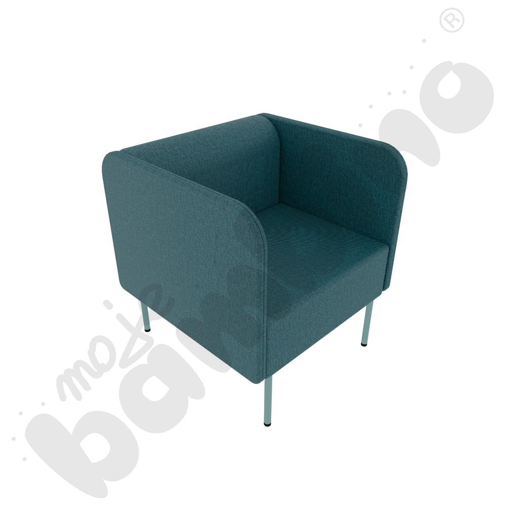 Fotel Versa z plastikowymi stopkami, stelaż turkusowy, tkanina RO22 Fotel Versa z plastikowymi stopkami, stelaż turkusowy, tkanina RO22