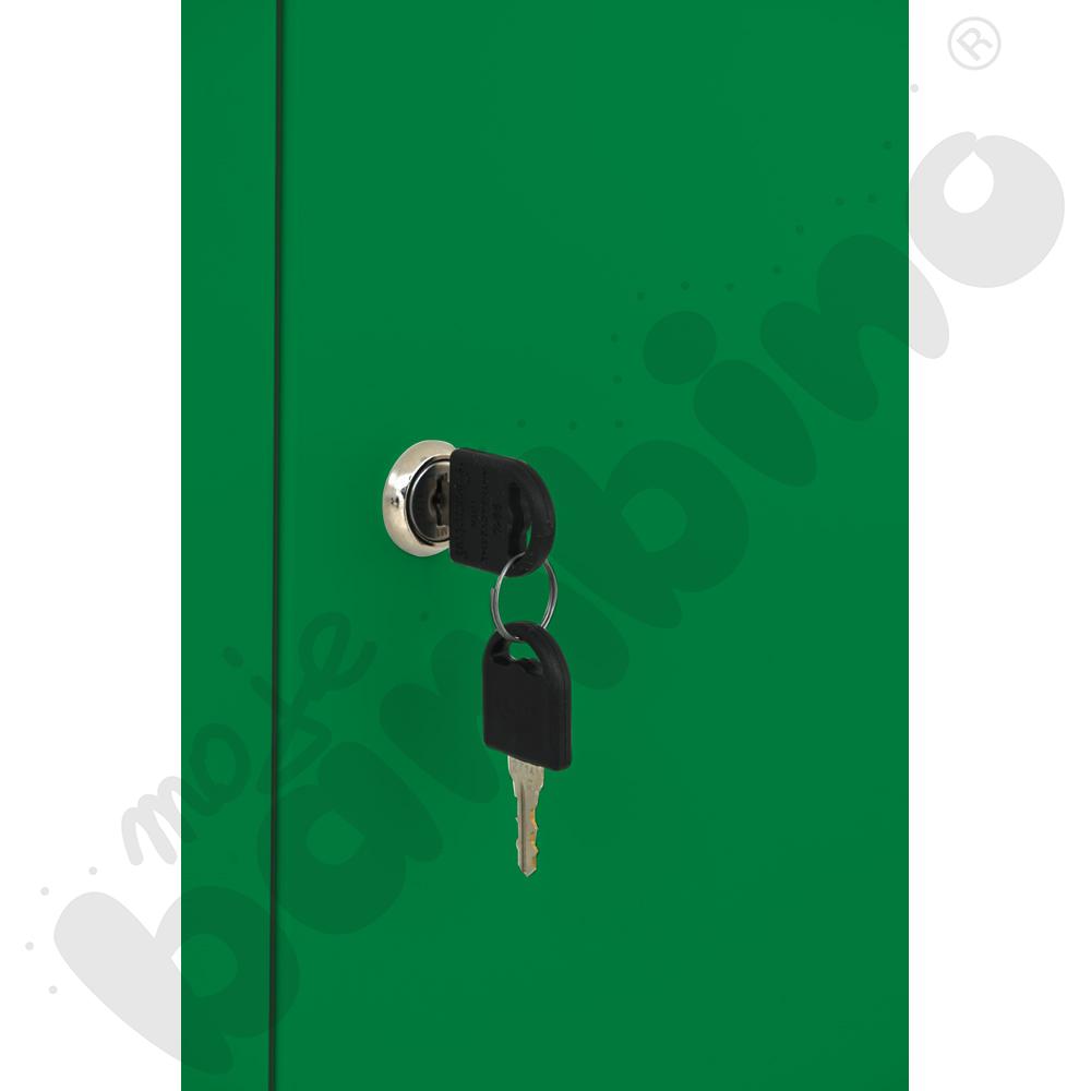 Szafa ubraniowa z 6 schowkami, 150 cm - drzwi ciemnozielone