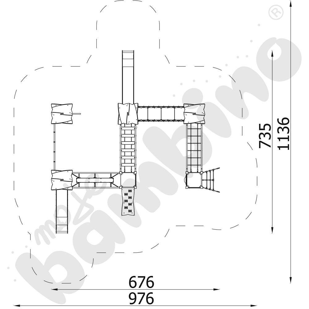 Zestaw Urbi 11, słupy metalowe B