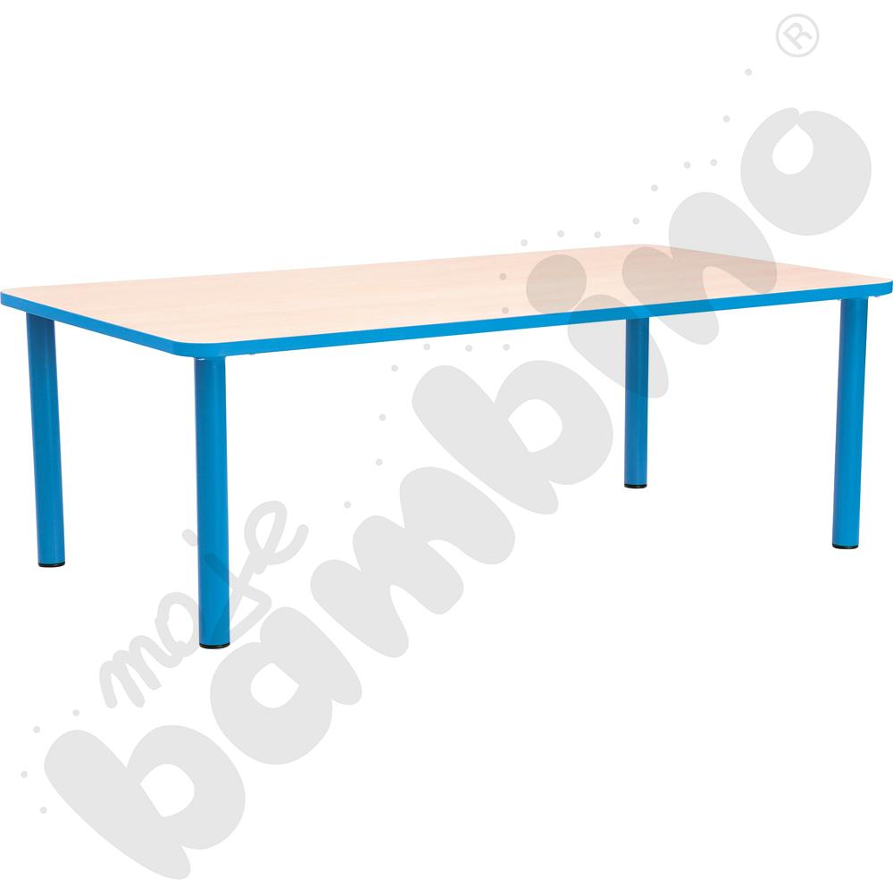 Stół Bambino prostokątny wys. 46 cm z jasnoniebieskim obrzeżem