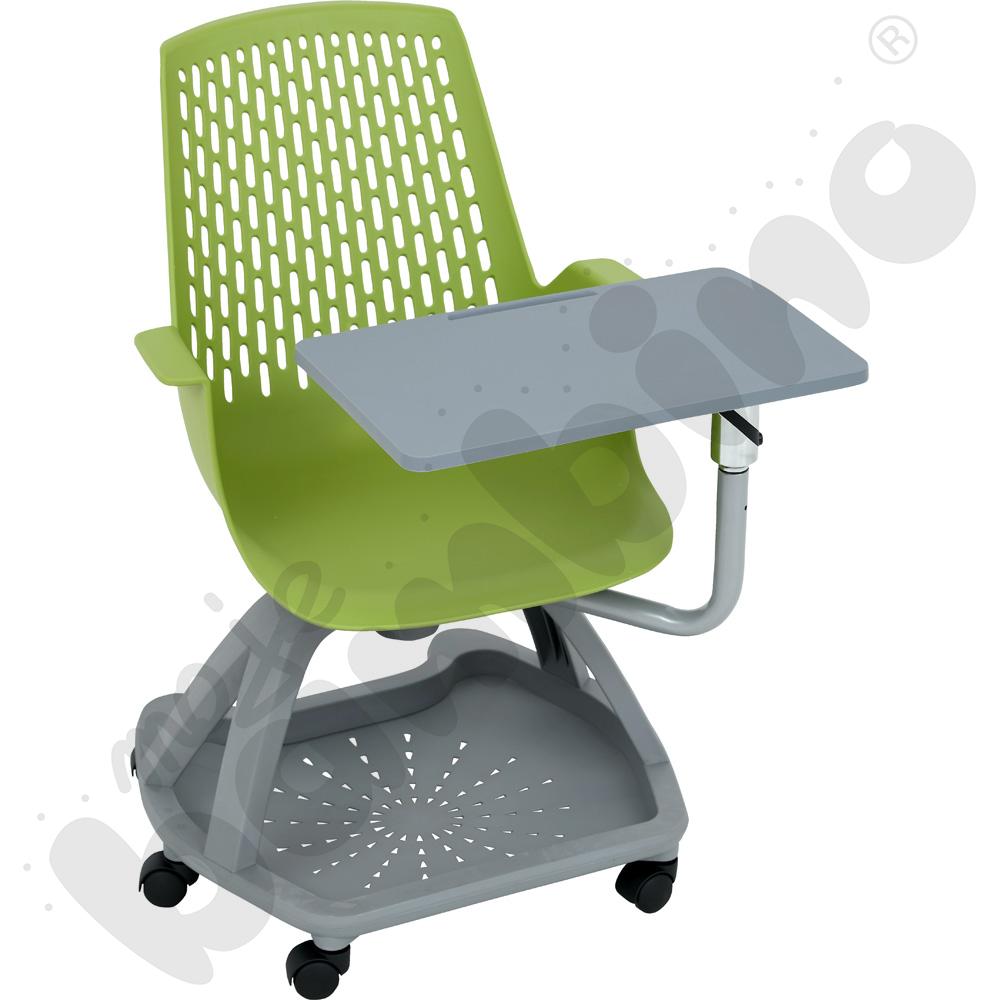 Krzesło Vito ażurowe z pulpitem - zielone