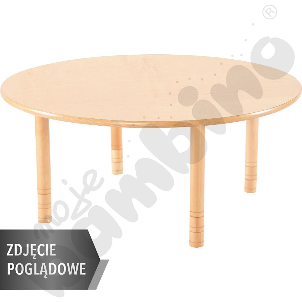Stół Flexi szkolny okrągły - biały, nogi bielone