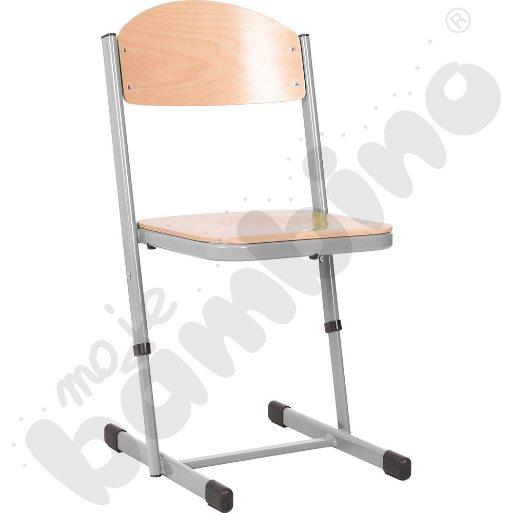 Krzesło T wzmocnione regulowane, rozm. 3-4 - srebrne