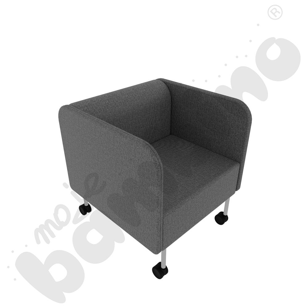 Fotel Versa z kółkami na miękką powierzchnię, stelaż jasnoszary, tkanina RO39 Fotel Versa z kółkami na miękką powierzchnię, stelaż jasnoszary, tkanina RO39