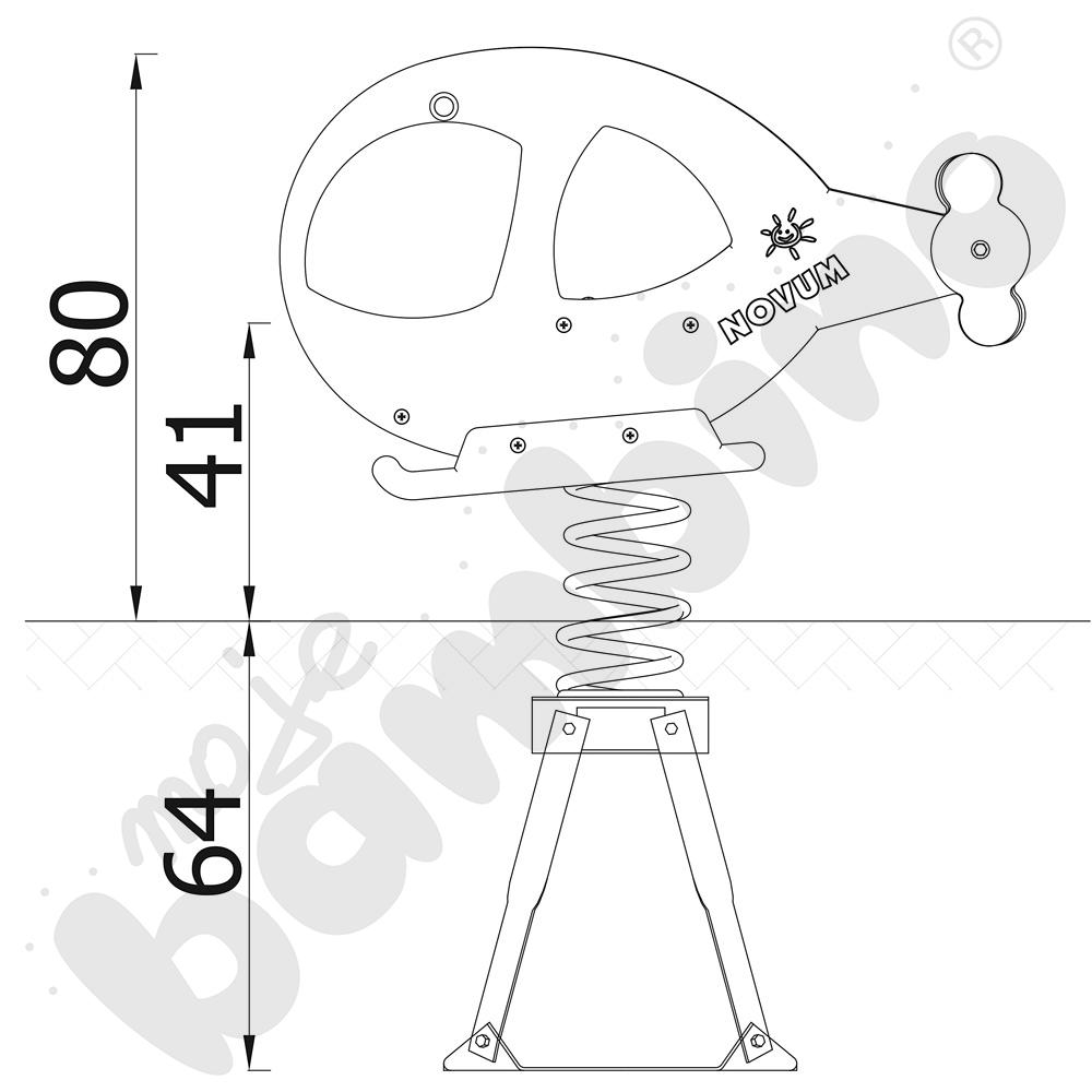 Sprężynowiec Helikopter na podstawie metalowej