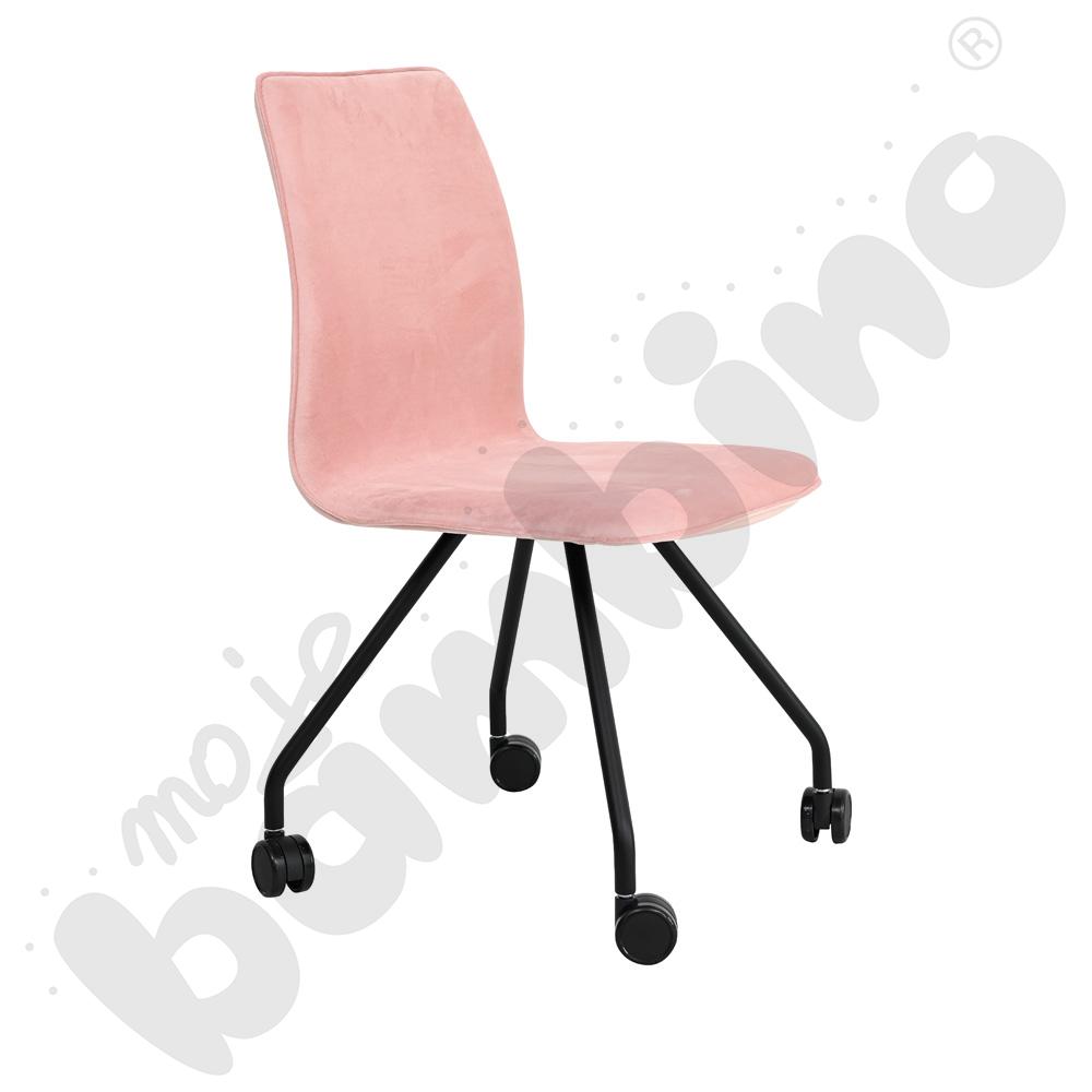 Krzesło Primo na kółkach - brudnoróżowe