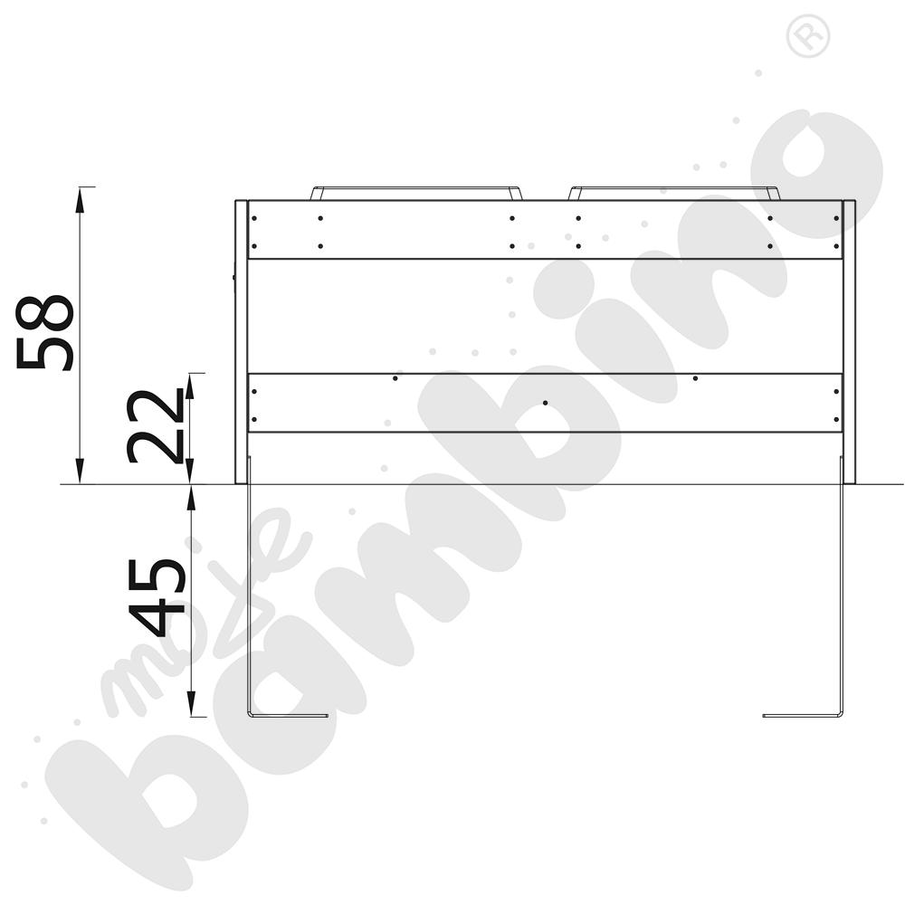 Stolik Terra z 2 pojemnikami, duży z kotwami