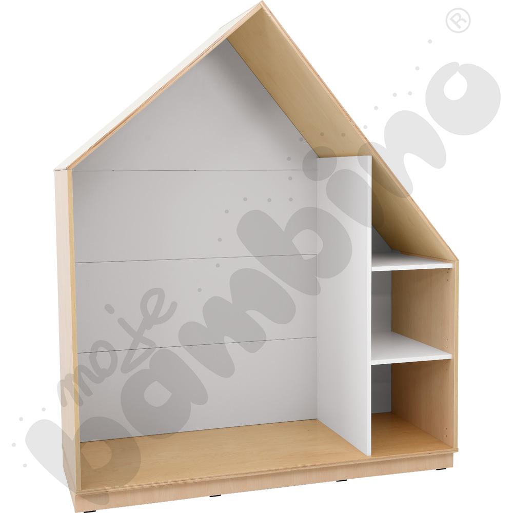 Quadro - szafka-domek z 2 półkami, skrzynia klon jasny,szara