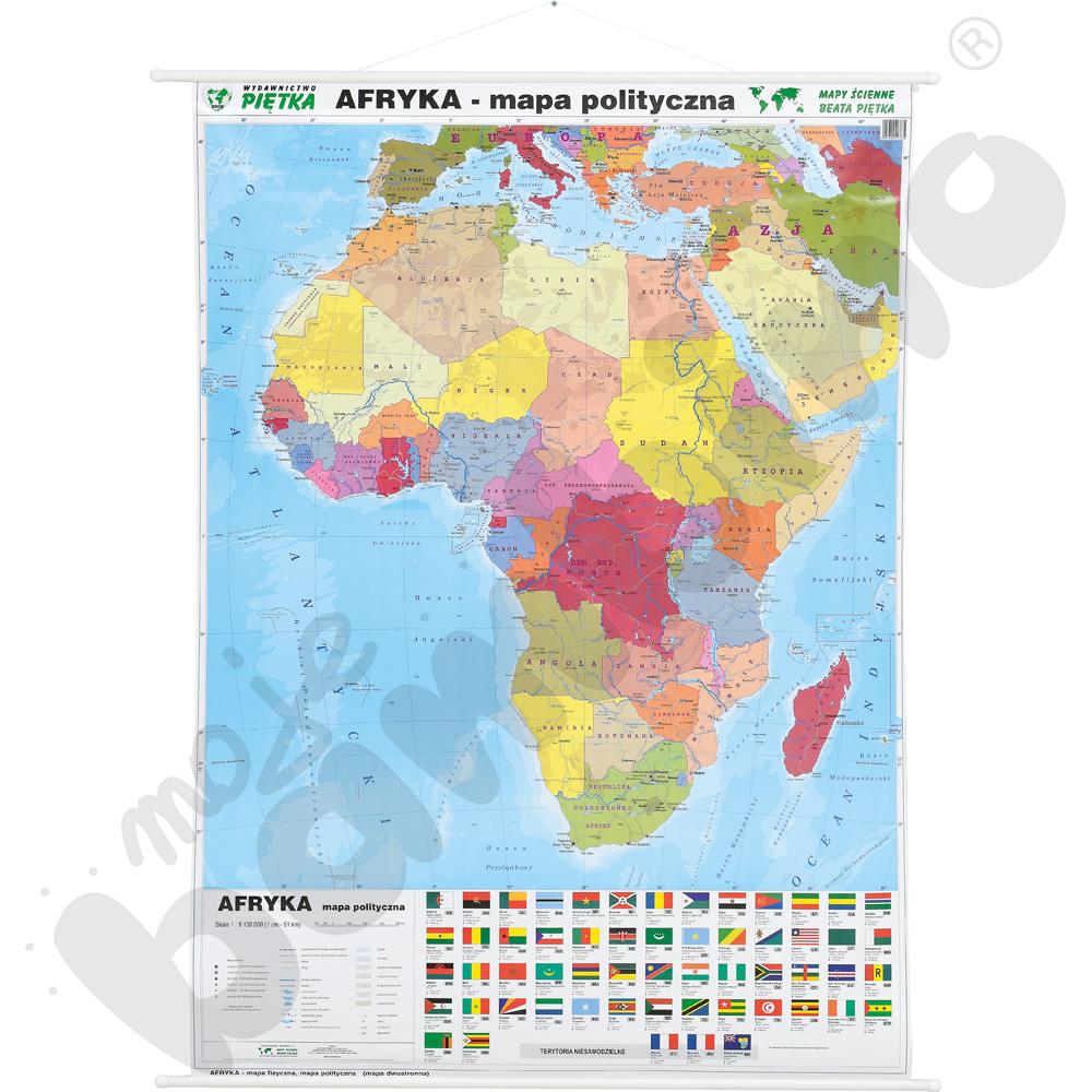 Afryka - dwustronna mapa fizyczna/polityczna, 100 x 140 cm 