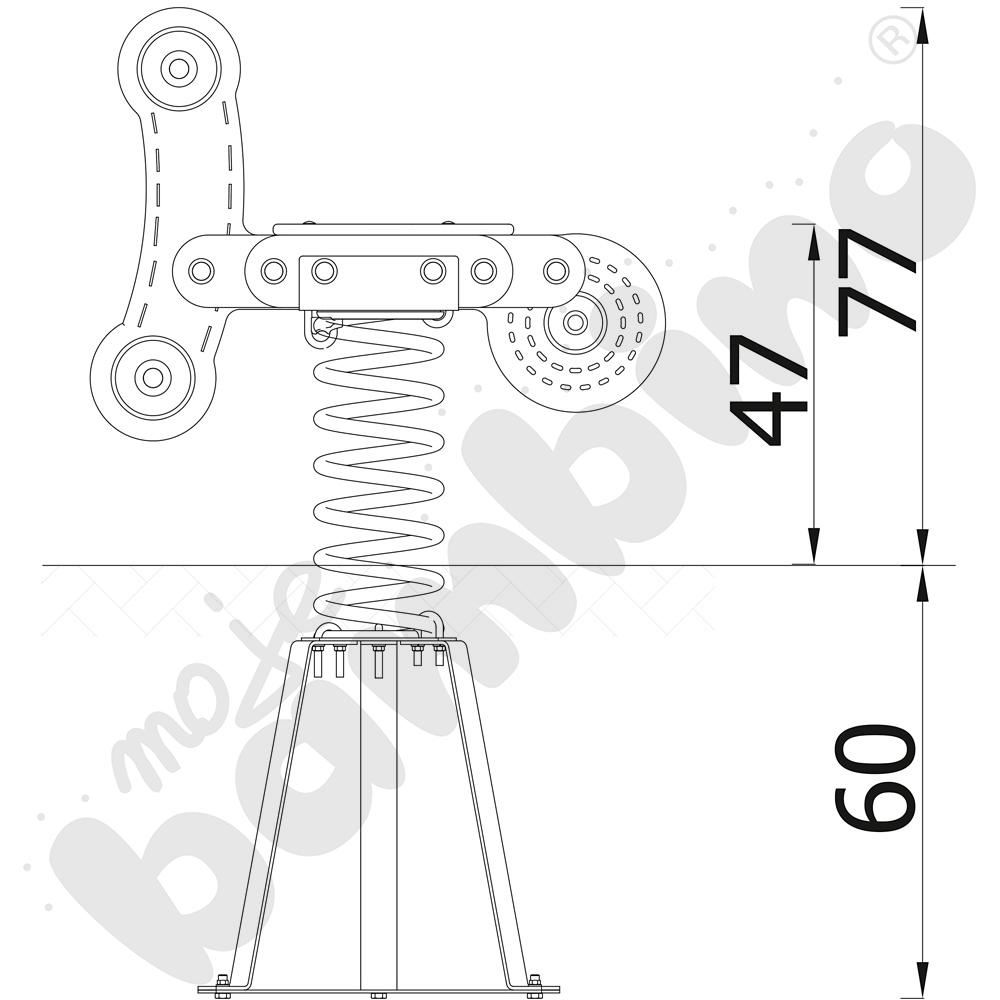 Milo - sprężynowiec 2 na podstawie metalowej