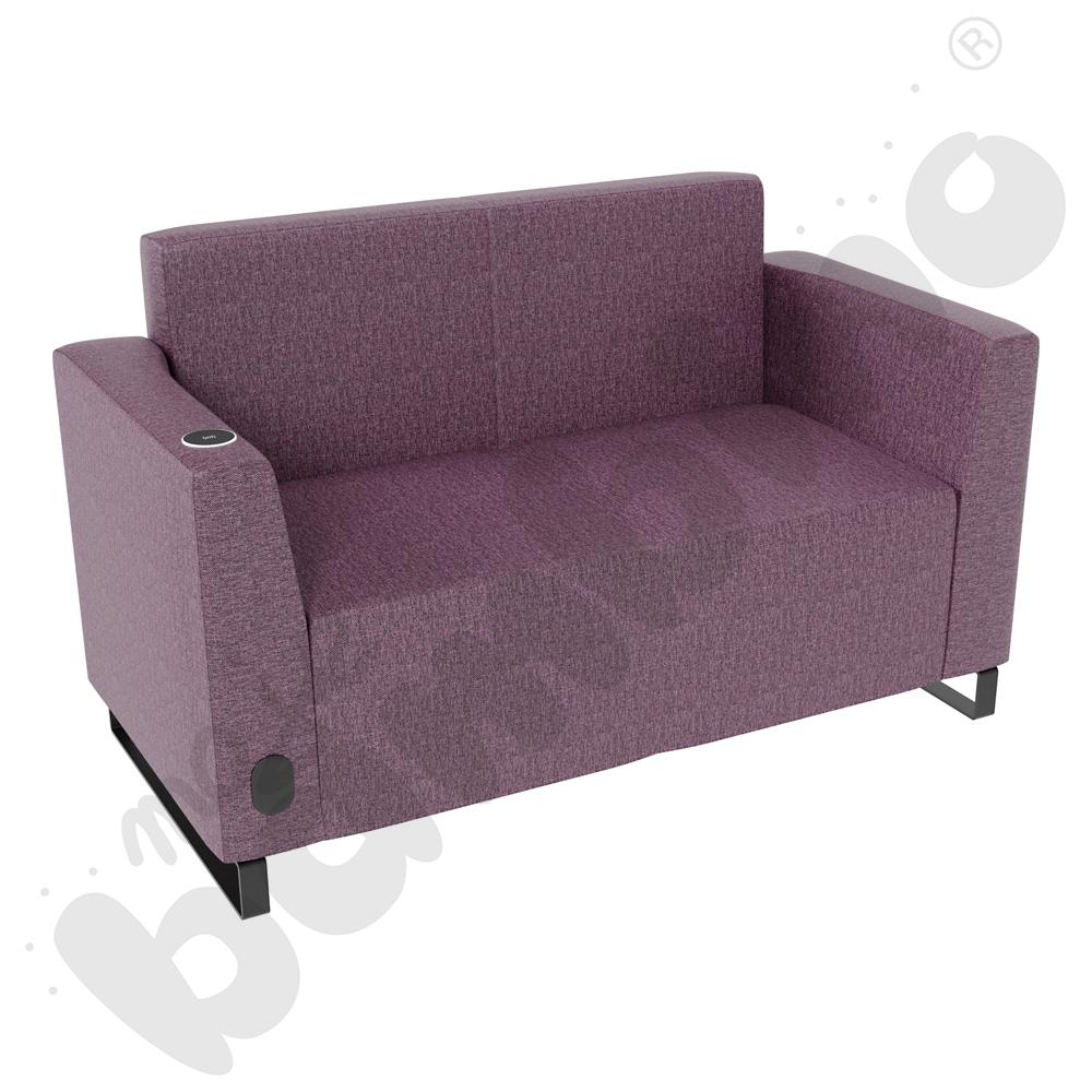 Sofa Universum 2-os. wys. 82 cm, 2 boki niskie, lewy z gniazdkiem elektrycznym i indukcją, tkanina RO13