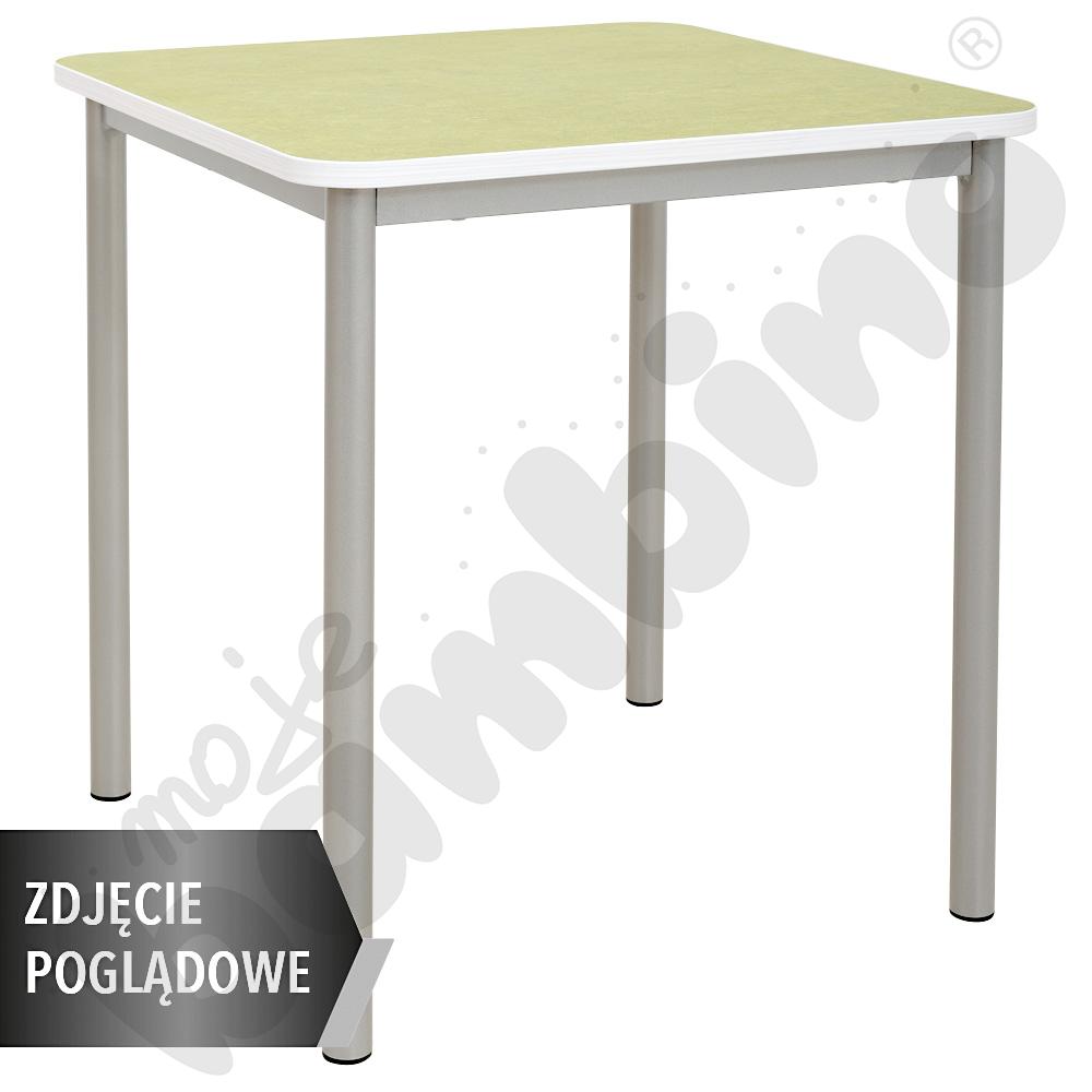 Cichy stół kwadratowy 70x70, szary, zaokrąglony, rozm. 4