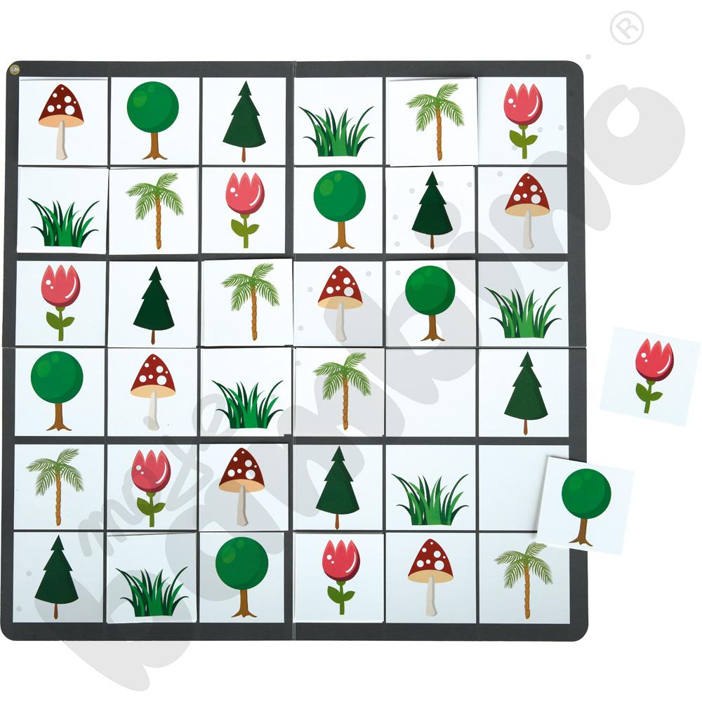 Sudoku dwustronne 6 x 6 - zabawki i rośliny