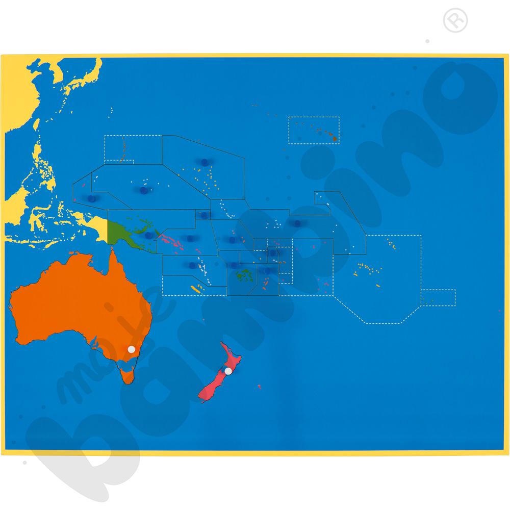 Mapa Oceanii - puzzle Montessori